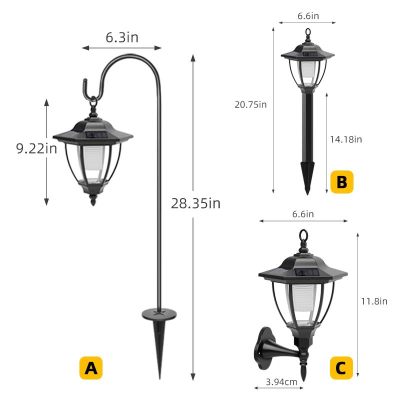 พระราชวังกันน้ำกลางแจ้ง Retro Solar Light